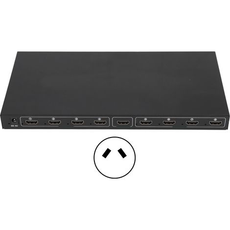 Séparateur HDMI 1 entrée 8 sorties 4K, distributeur multimédia HD, alimentation 100-240V AC (1/5)