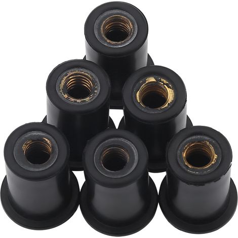 Lot de 6 écrous à sertir M6 en caoutchouc durable pour pare-brise de motos, kayaks, canoës et bateaux (1/5)