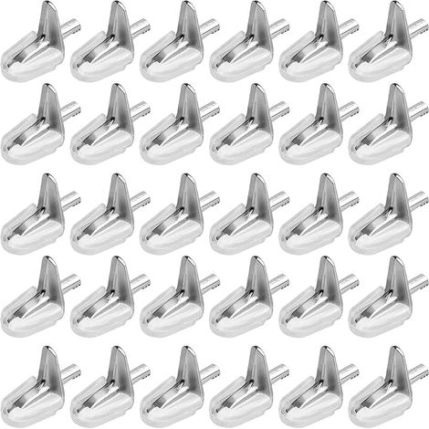 Lot de 30 supports d'étagère en verre 3 mm pour étagère, bibliothèque, meuble (1/5)