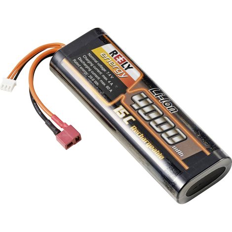 Reely Pack de batterie (LiIon) 7.4 V 4000 mAh Nombre de cellules: 2 15 C hardcase système d'enfichage en T X946122 (1/3)