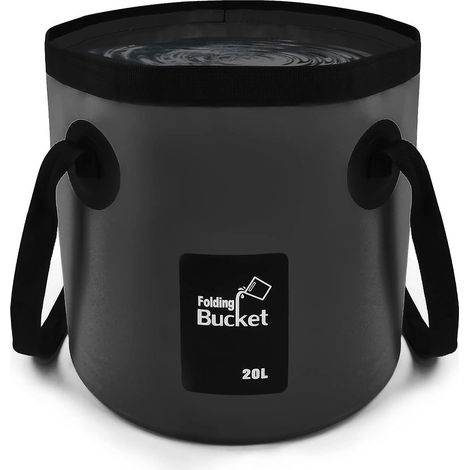 Seau pliable de 20 L, seau de camping pliable, sac à eau pliable, seau de camping pliable, portable, seau pliable pour laver la voiture, pêche-AquaForge (1/5)