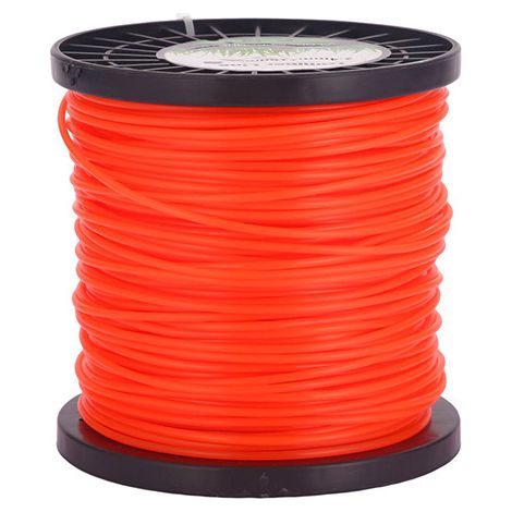 Lntyq Fil pour débroussailleuses Tenseur de corde pour fil d'herbe 5 tranches de fil Diamètre 2,4 mm x 100 mètres - Orange Rouge