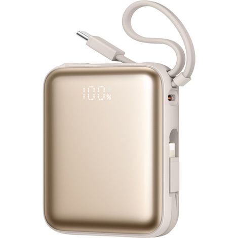 Powerbank 10000mAh 22,5W mit integrierten Kabeln - Gold (1/3)
