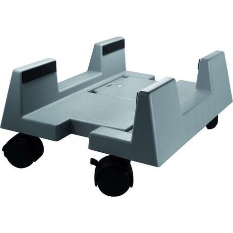Cyclingcolors – Support d'unité centrale PC à roulettes pivotantes verrouillables – Réglable de 15 à 25,4 cm – Plastique gris – Rangement pratique informatique