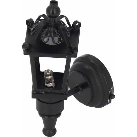 Luminaire mural miniature LED noire 1:12 maison de poupée (1/5)