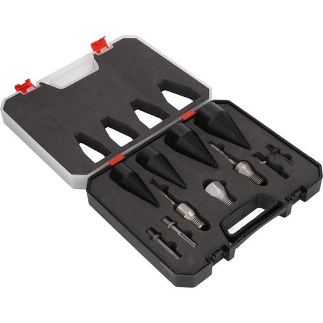 Lot de 11 forets à fendre le bois, mèche détachable en spirale, perceuse robuste avec poignées (1/5)