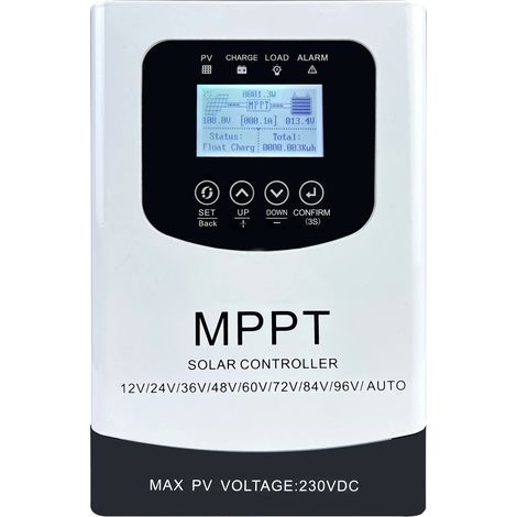 Controlador de carga solar, tecnología MPPT, funciones de protección inteligente, MPPT80A DC230A, batería de 12V-96V (1/2)