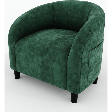 Loungesessel mit Samtbezug, ergonomische Rückenlehne, für Wohnzimmer & Schlafzimmer (1/5)
