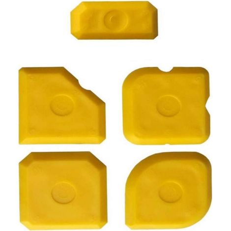 Lot De 5 Spatules Professionns, Silicone Et Acrylique-Raclette Pour Joints Parfaits-Jaune (1/5)