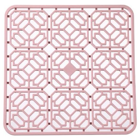 Tapis d'évier, Grand Tapis d'évier de Cuisine en PVC, Accessoires pour évier et évier avec Trous de Drainage, 3030(rose) (1/3)
