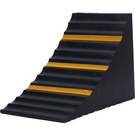 Cale de roue en caoutchouc robuste 9,8 x 6,3 7,5 pouces, résistant aux intempéries, sécurité améliorée, bloc de pneu portable pour voiture, remorque de voyage, camping-car, camion, VTT.