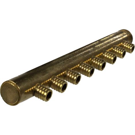 Collecteur 3/4" (20/27) Mâle-Bouchonné 8 piquages à glissement pour tube PER diamètre 16 compris 8 bagues de 16 (1/5)