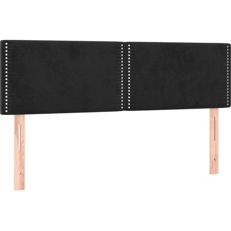 Têtes de lit 2 pcs Résistante et économique, Panneaux de lit, Noir 72x5x78/88 cm Velours OIB1104E (1/5)