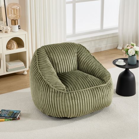 Fauteuil bean bag 46x43x29 cm en chenille vert émeraude, mousse à mémoire, pour salon cosy – MEUBLIV (1/5)