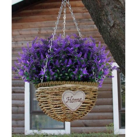 5 Bouquets Fleur artificielle en plastique lavande fausse plante décoration de mariage maison jardin --Violet (1/3)