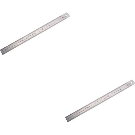 Kit de 2 règles mesure, règle droite double face en acier inoxydable (1/5)