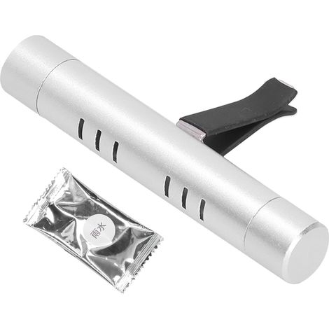 Diffuseur d'air parfumé pour voiture, désodorisant pour climatisation, aromathérapie non toxique, sans produits chimiques, en alliage d'aluminium argenté (1/5)