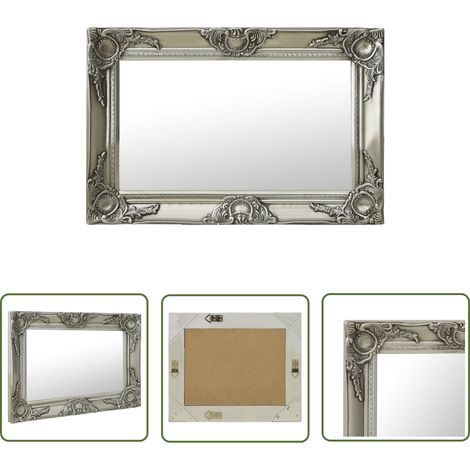 Miroir mural Luxueux, Miroir chambre, 60x40 cm Argenté OIB9680E (1/5)