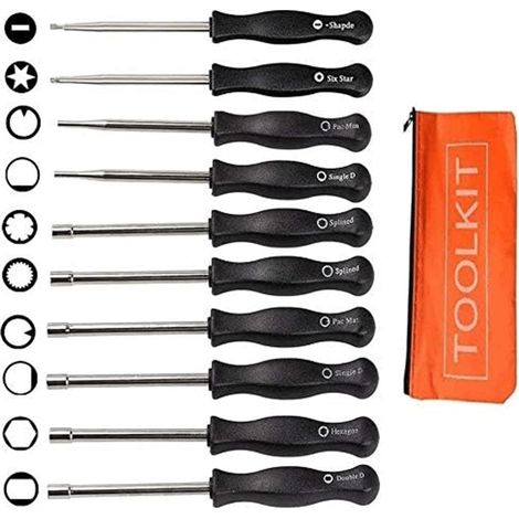 10-piece universal carburetor adjusting lever tool set, orange color, for cross-border sale.--DTEKGAZ