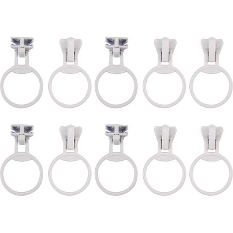 20 pièces Curseurs de Fermeture Éclair Métal Alloy Taille 5, Anneau Circulaire Attache, Kit de Réparation Blanc (1/5)