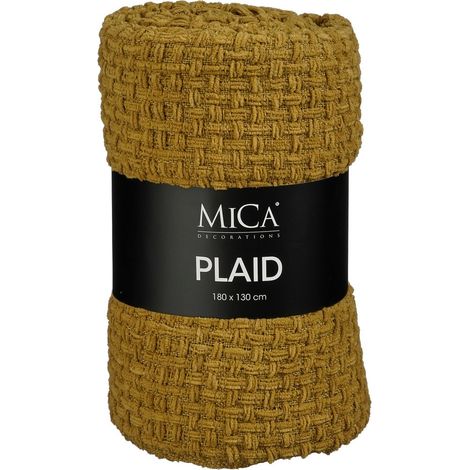 Plaid Marron en Polyester Doux pour Canapé et Lit, Couverture Chaude 180 x 130 cm, Style Tissé - PANGIVO (1/5)