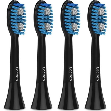 Lot de 4 têtes de brosse à dents standard compatibles avec toutes les brosses à dents électriques Smile S121 Noir (1/5)