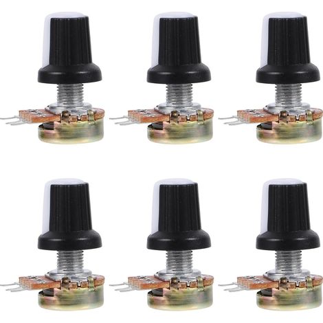 10 Pièces Potentiomètre Rotatif Linéaire Réglable 10k Ohm avec Bouton en Plastique et Cuivre, Opération Simple et Résistant pour Système de Contrôle Industriel Automatique (1/5)