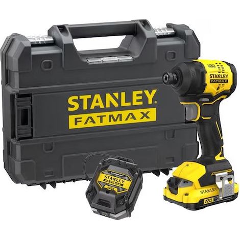 STANLEY SFMCF811D1T AVVITATORE A IMPULSI 1/4'' BRUSHLESS V20 - BATTERIA 2.0 AH (1/2)