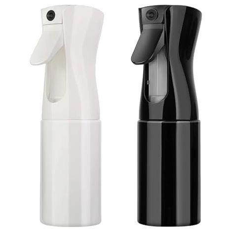Bouteille Mist Spray,300ml Spray Cheveux 2PCS Bouteilles de Cheveux Pulvérisateur de Brume Fine Bouteille Vide de Spray Réutilisable Bouteille De Vaporisateur pour Cheveux (Noir, Blanc) (1/5)