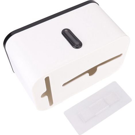 1 Porte-papier toilette, étagère de rangement, plastique PP, sans perçage, sortie dentelée, salle de bain (1/5)