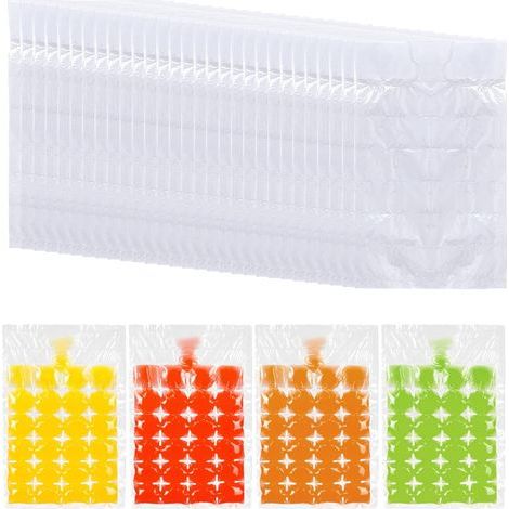 60pcs Disposable Ice Cube Bags, Self Sealing Ice Cube Bags Easy Release Stackable Freezer Bags Ice Cube Molds Trays Suitable for Cocktails, Wine, Homemade Drinks