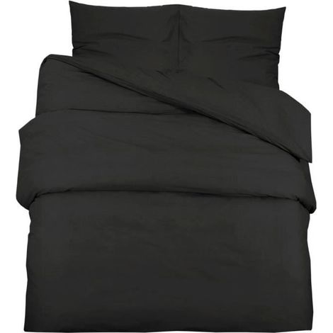 Ensemble de housse de couette - GAROSA - Noir - 200x220 cm - Microfibre légère - Douceur exceptionnelle (1/4)