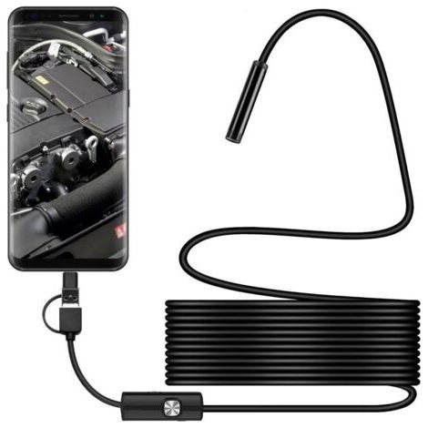 5m endoscope camera: endoscope with 8 LED lights compatible with Android and iOS (iPhone/iPad) via type C connector. (1/4)
