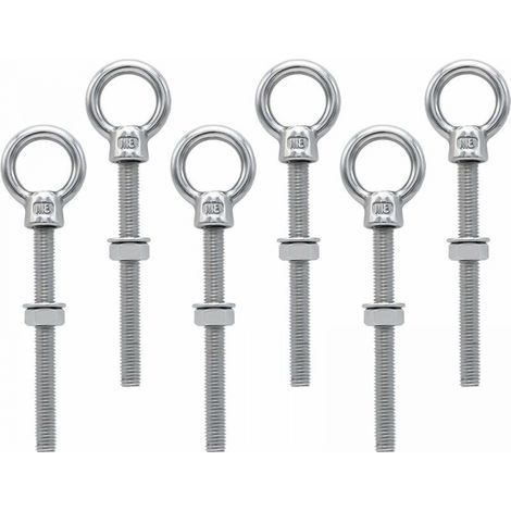 pezzi, golfare M8 x 80 mm, vite ad anello M8 con filettatura metrica, acciaio inox, per fissaggio e sospensione (1/5)