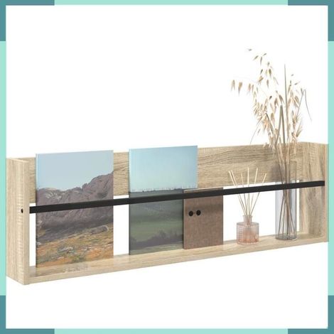 Étagère à magazines - 890818 - Chêne sonoma - Bois d'ingénierie - 100 x 12 x 30 cm (1/5)