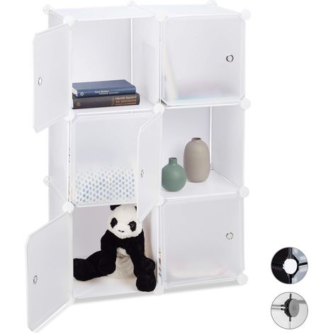 Étagère Cubes penderie Armoire Rangement 6 casiers Plastique modulable DIY 97,5x66x32 cm Blanc Acier PP ABS 5 x 66 x 31,5 cm (1/5)