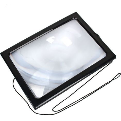 Grande page A4 mains libres 3x loupe avec lumière LED loupe de lecture Gdel