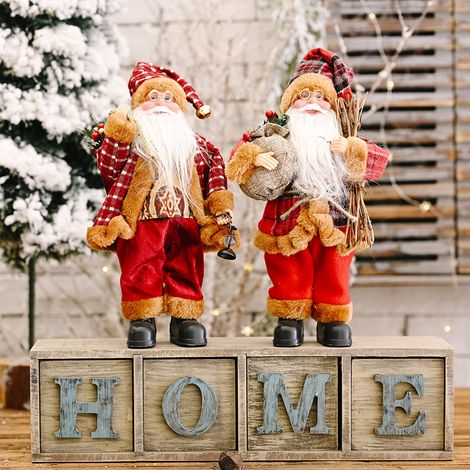 Weihnachtsmann-Schreibtischdekoration, realistische Figur, Puppenornament, Heimbüro (1/5)