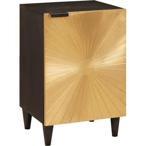 Gabinete de Baño con estante Negro y dorado 38 x 33 x 58 cm vidaXL