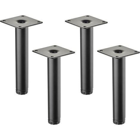 4 Stück SOTECH Möbelfüße LIMA Höhe 150 mm, Ø 25 mm Höhenverstellbar 10 mm schwarz matt Vitrinenfüße Sockelfüße Schrankfüße