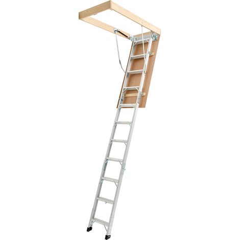 Vevor – Échelle escamotable en aluminium 11 marches – Hauteur réglable 3 à 3,13 m – Charge maximale 170 kg – Marches de 80 mm pour accès sécurisé