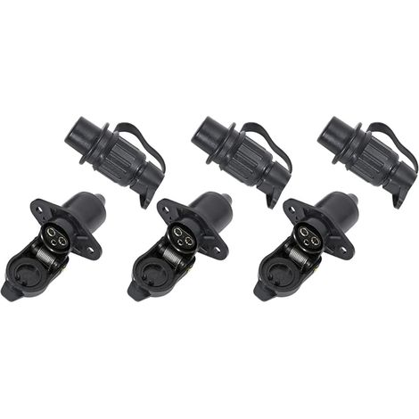 3 Pièces Prise Remorque Et Prise pour Remorque 3 Broches-Prise pour Attelage 3 Broches Convient Remorque Camion Tracteur Agricole Véhicule