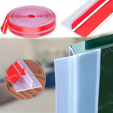 Striscia sigillante in silicone bianca di alta qualità a forma di T da 6 m, antivento, adatta per fessure in porte, finestre e vetro trasparente, resistente e facile da applicare. (1/5)
