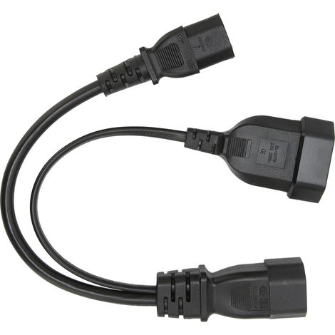 Câble IEC320 C14 vers C13 avec prise européenne, 10A 250V, longueur 12.6 pouces, pour équipements professionnels (1/5)