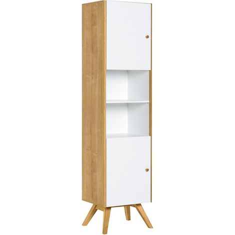 CALICOSY - Vitrine 2 portes avec étagère centrale H207,5 cm - NATURE (1/5)