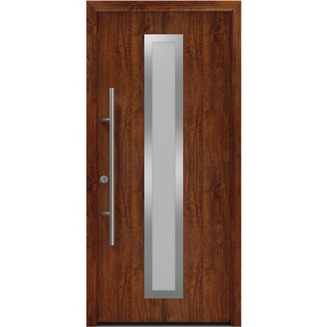Hörmann Ecostar Haustür "ISOPRO Secur IPS 700S", dark oak, 110 x 210 cm (B x H), DIN Links