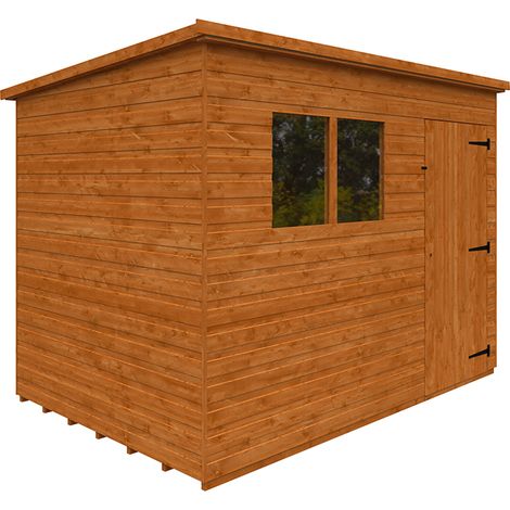 9 x 6 Feet Super Pent 12mm Shed - Solid Wood/Softwood/Pine - L265 x W175 x H204.1 cm - Burnt Orange