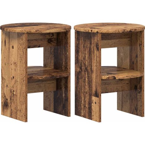 Seitenschrank 2 pcs Altholz Ø40 x 50 cm Holzwerkstoff vidaXL