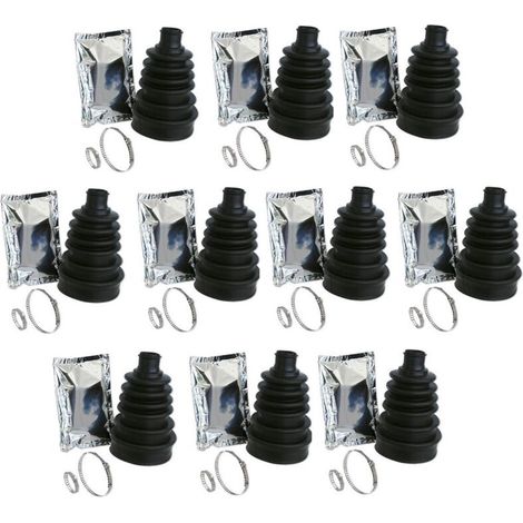 AMXCNOY 10er-Pack Universal-CV-Gelenkmanschetten für Pkw + Schellen und Fett