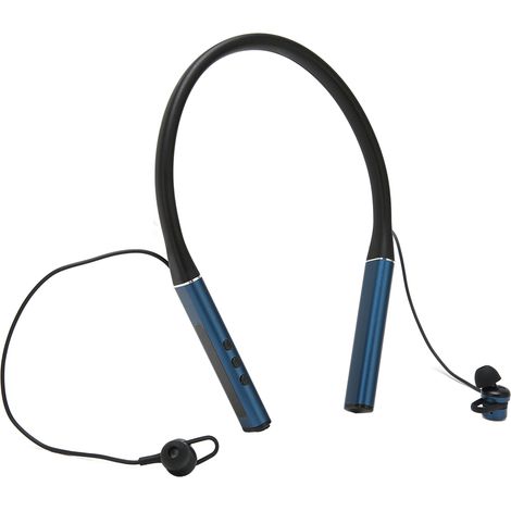 Écouteurs Bluetooth tour de cou sans fil HiFi stéréo avec basses profondes, fixation magnétique, bleus (1/5)